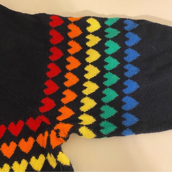 Chaser Small Rainbow Hearts Navy Blue Long Sleeve Pullover - Picture 10 of 12